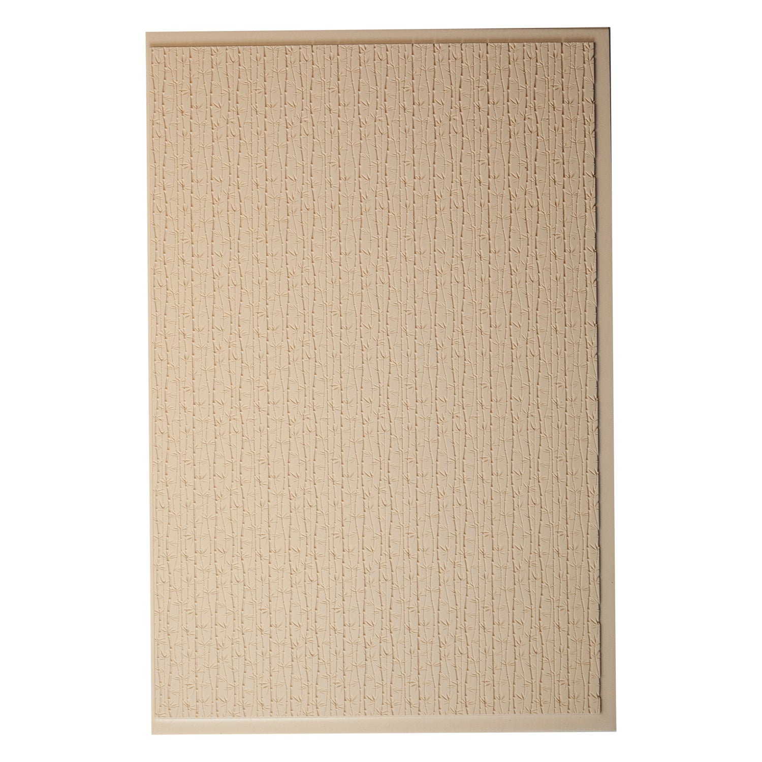 Mega Texture Tile - Bamboo Embossed Use to impress texture in soft clays. Mega Texture Tiles are perfect for projects both large and small. Mega Tiles measure 9-1/4" x 6" and are about 7 times larger than Texture Tiles. These textures are flexible, washable and can be used with any soft clay.