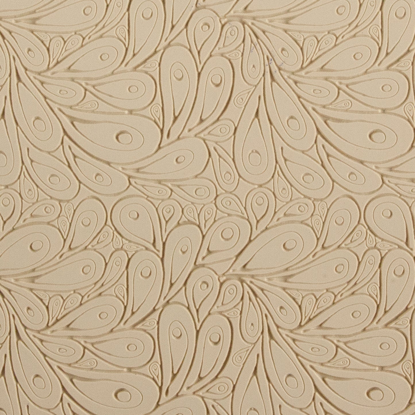 Mega Texture Tile - Peacock. Use to impress texture in soft clays. Mega Texture Tiles are perfect for projects both large and small. Mega Tiles measure 9-1/4" x 6" and are about 7 times larger than Texture Tiles. These textures are flexible, washable and can be used with any soft clay.