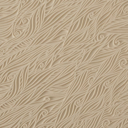 Mega Texture Tile - Blowing in the Wind. Use to impress texture in soft clays. Mega Texture Tiles are perfect for projects both large and small. Mega Tiles measure 9-1/4" x 6" and are about 7 times larger than Texture Tiles. These textures are flexible, washable and can be used with any soft clay.