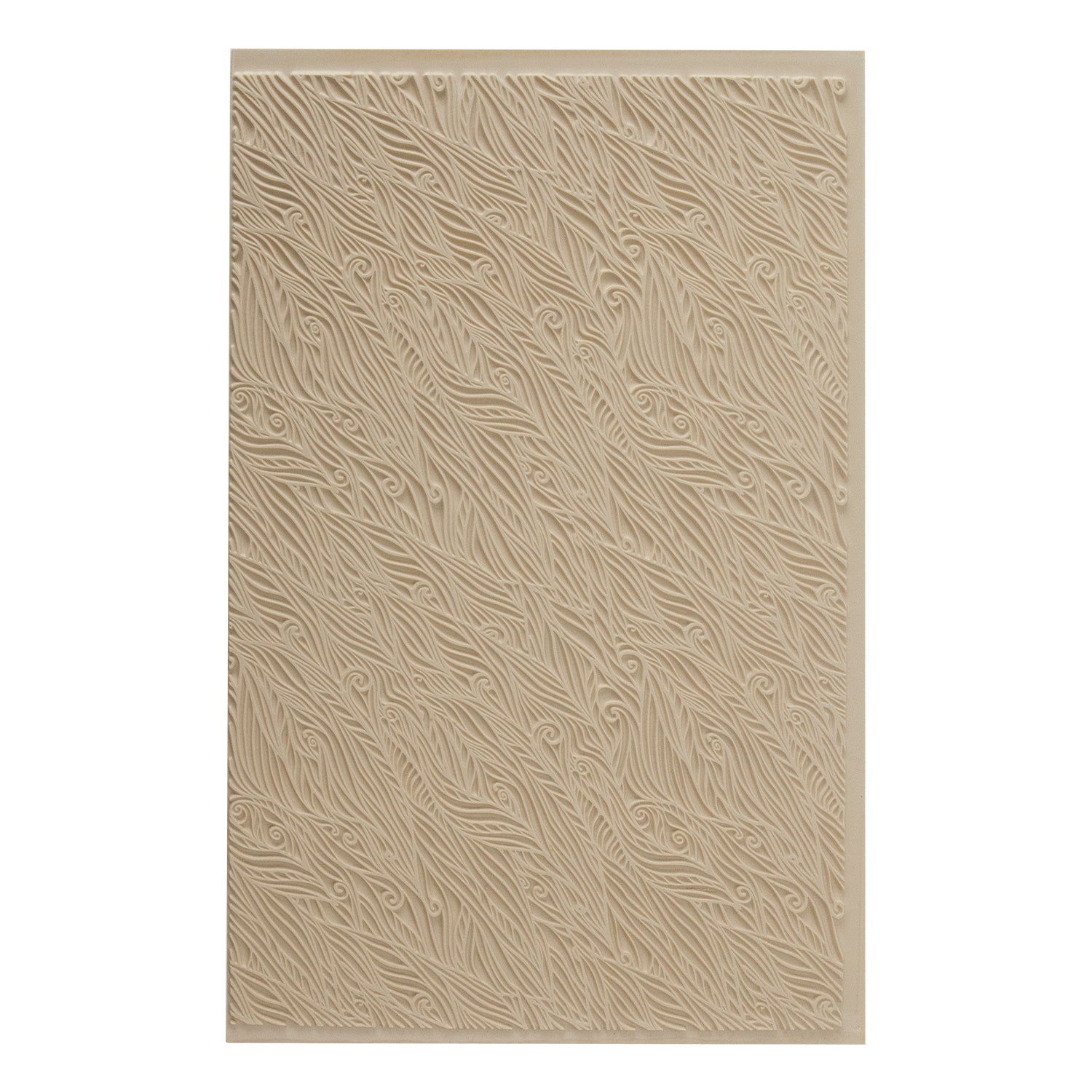 Mega Texture Tile - Blowing in the Wind. Use to impress texture in soft clays. Mega Texture Tiles are perfect for projects both large and small. Mega Tiles measure 9-1/4" x 6" and are about 7 times larger than Texture Tiles. These textures are flexible, washable and can be used with any soft clay.