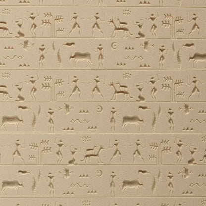 Mega Texture Tile - Ancient Hunt Fineline Use to impress texture in soft clays. Mega Texture Tiles are perfect for projects both large and small. Mega Tiles measure 9-1/4" x 6" and are about 7 times larger than Texture Tiles. These textures are flexible, washable and can be used with any soft clay.