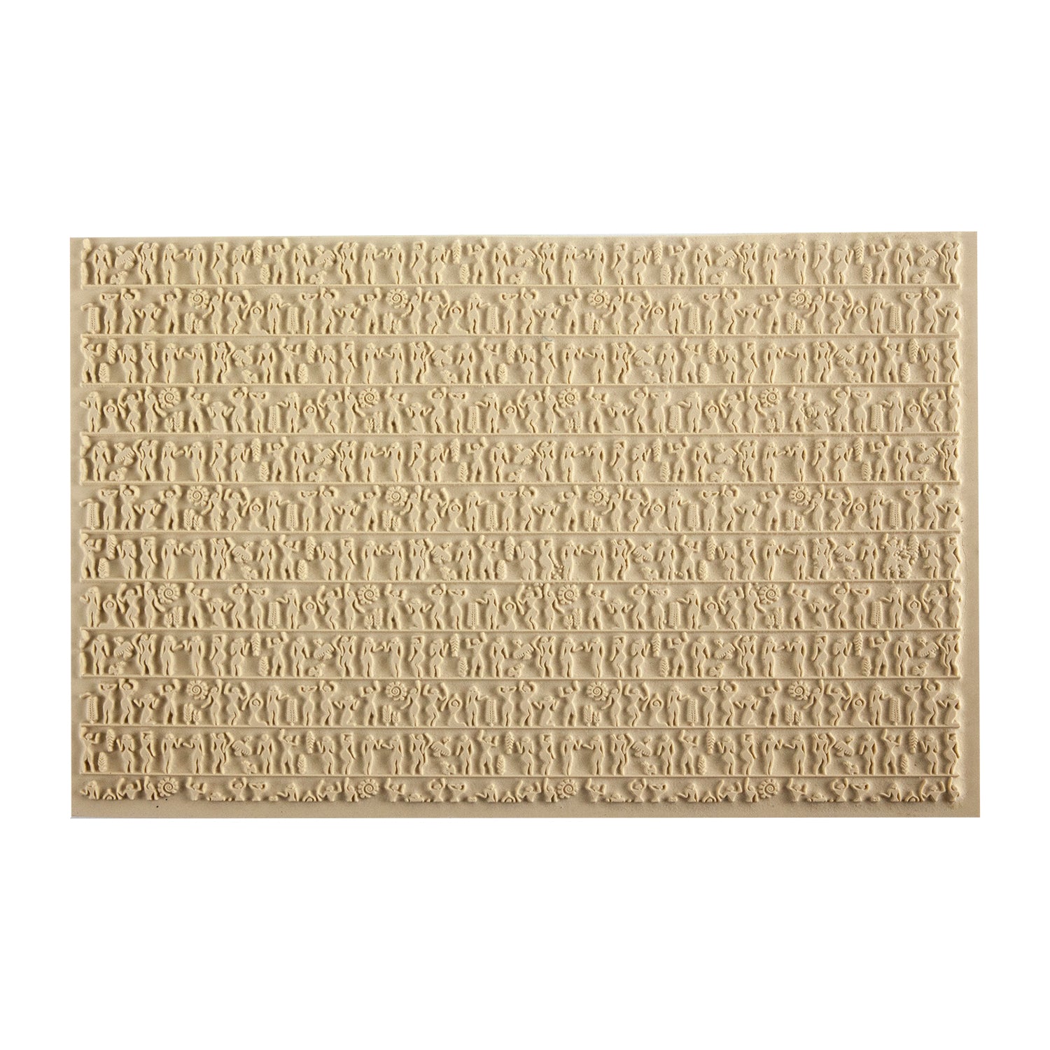 Mega Texture Tile - Ancient People Use to impress texture in soft clays. Mega Texture Tiles are perfect for projects both large and small. Mega Tiles measure 9-1/4" x 6" and are about 7 times larger than Texture Tiles. These textures are flexible, washable and can be used with any soft clay.