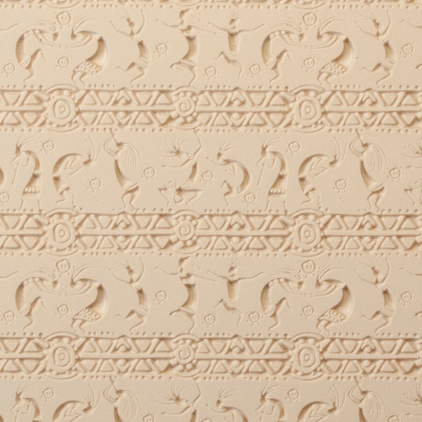 Mega Texture Tile - Dancing Spirits Fineline. Use to impress texture in soft clays. Mega Texture Tiles are perfect for projects both large and small. Mega Tiles measure 9-1/4" x 6" and are about 7 times larger than Texture Tiles. These textures are flexible, washable and can be used with any soft clay.