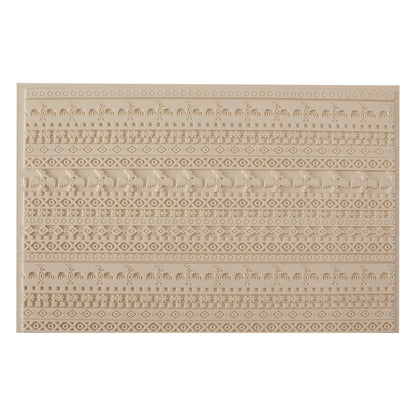 Mega Texture Tile - Tribal Spirits Embossed. Use to impress texture in soft clays. Mega Texture Tiles are perfect for projects both large and small. Mega Tiles measure 9-1/4" x 6" and are about 7 times larger than Texture Tiles. These textures are flexible, washable and can be used with any soft clay.