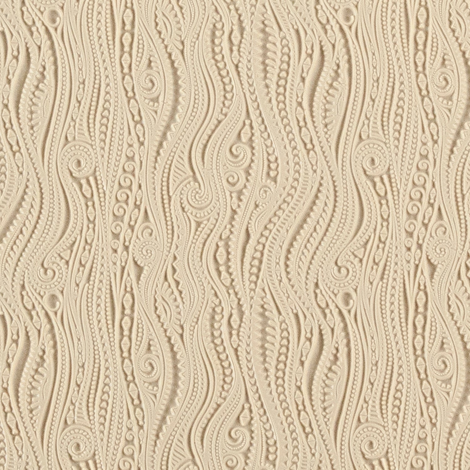 Mega Texture Tile - Tribal Vines. Use to impress texture in soft clays. Mega Texture Tiles are perfect for projects both large and small. Mega Tiles measure 9-1/4" x 6" and are about 7 times larger than Texture Tiles. These textures are flexible, washable and can be used with any soft clay.