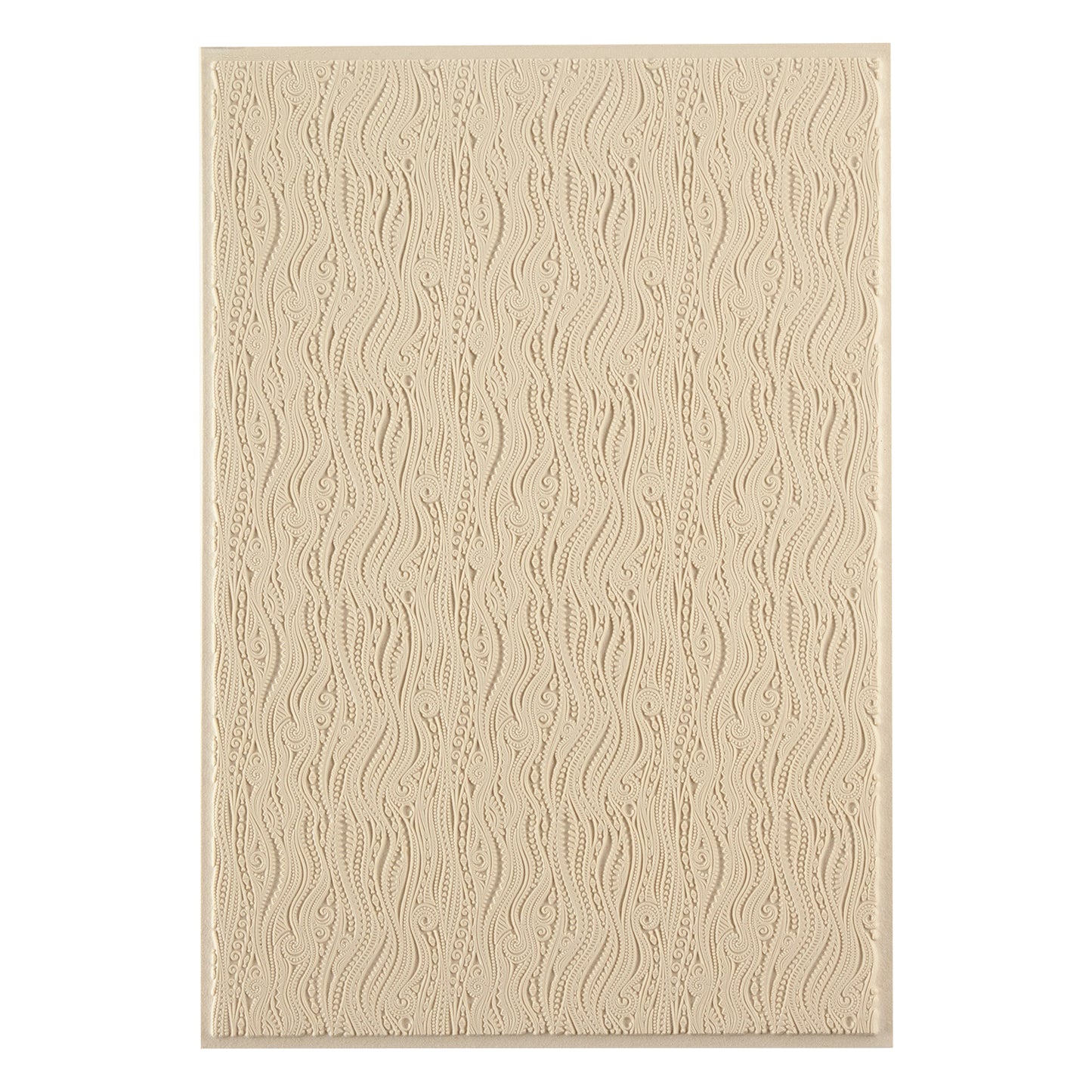 Mega Texture Tile - Tribal Vines. Use to impress texture in soft clays. Mega Texture Tiles are perfect for projects both large and small. Mega Tiles measure 9-1/4" x 6" and are about 7 times larger than Texture Tiles. These textures are flexible, washable and can be used with any soft clay.