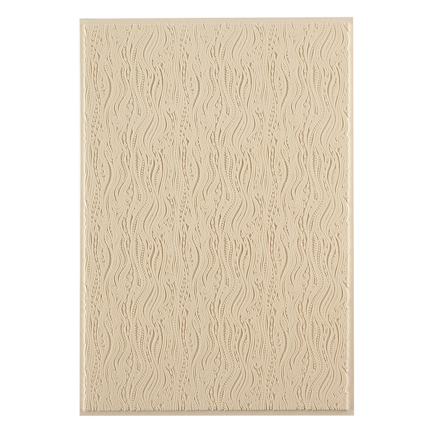 Mega Texture Tile - Tribal Vines. Use to impress texture in soft clays. Mega Texture Tiles are perfect for projects both large and small. Mega Tiles measure 9-1/4" x 6" and are about 7 times larger than Texture Tiles. These textures are flexible, washable and can be used with any soft clay.