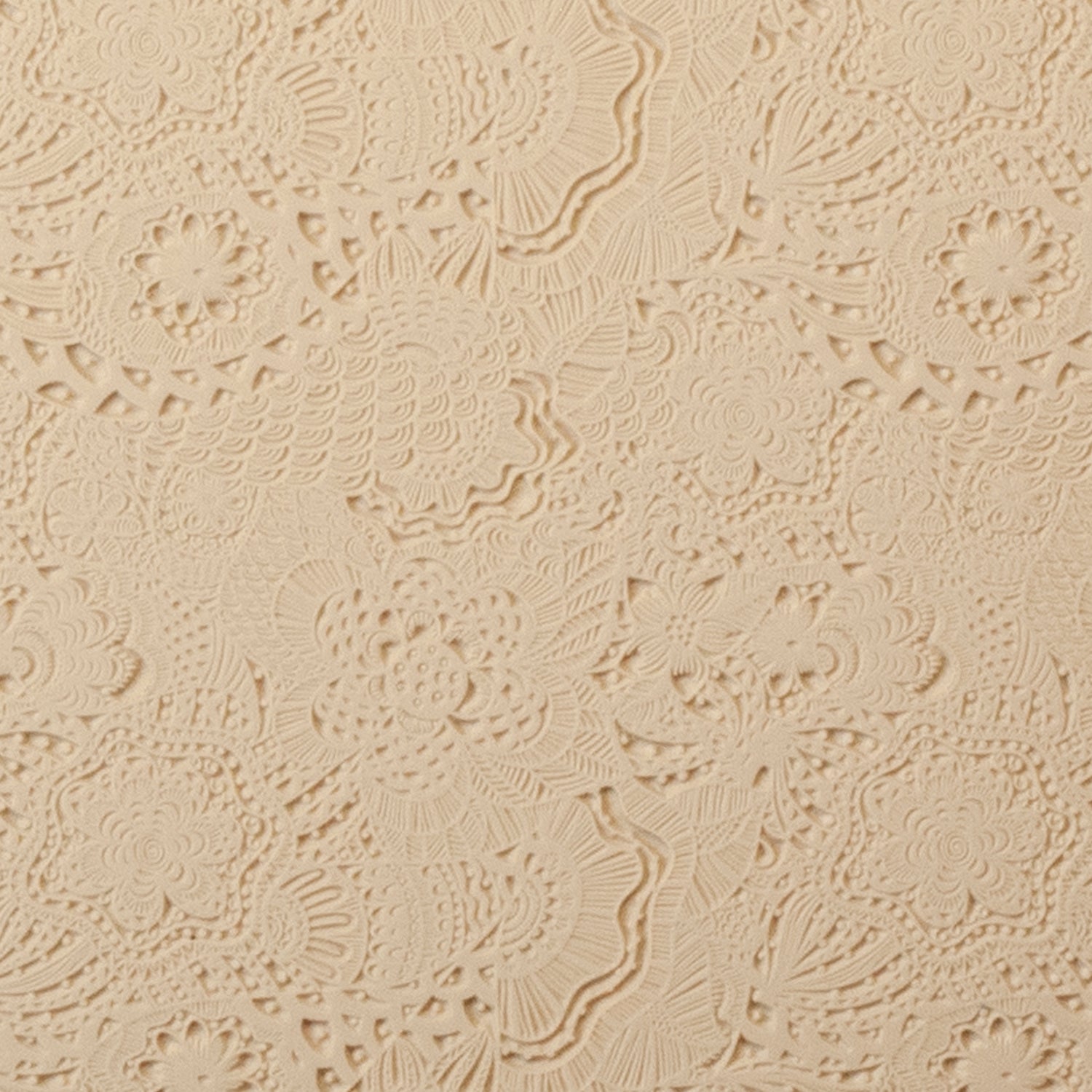 Mega Texture Tile - Flower Power. Use to impress texture in soft clays. Mega Texture Tiles are perfect for projects both large and small. Mega Tiles measure 9-1/4" x 6" and are about 7 times larger than Texture Tiles. These textures are flexible, washable and can be used with any soft clay.
