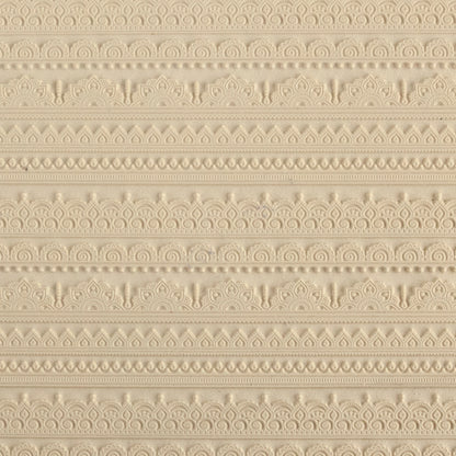 Mega Texture Tile - Mehndi Borders. Use to impress texture in soft clays. Mega Texture Tiles are perfect for projects both large and small. Mega Tiles measure 9-1/4" x 6" and are about 7 times larger than Texture Tiles. These textures are flexible, washable and can be used with any soft clay.