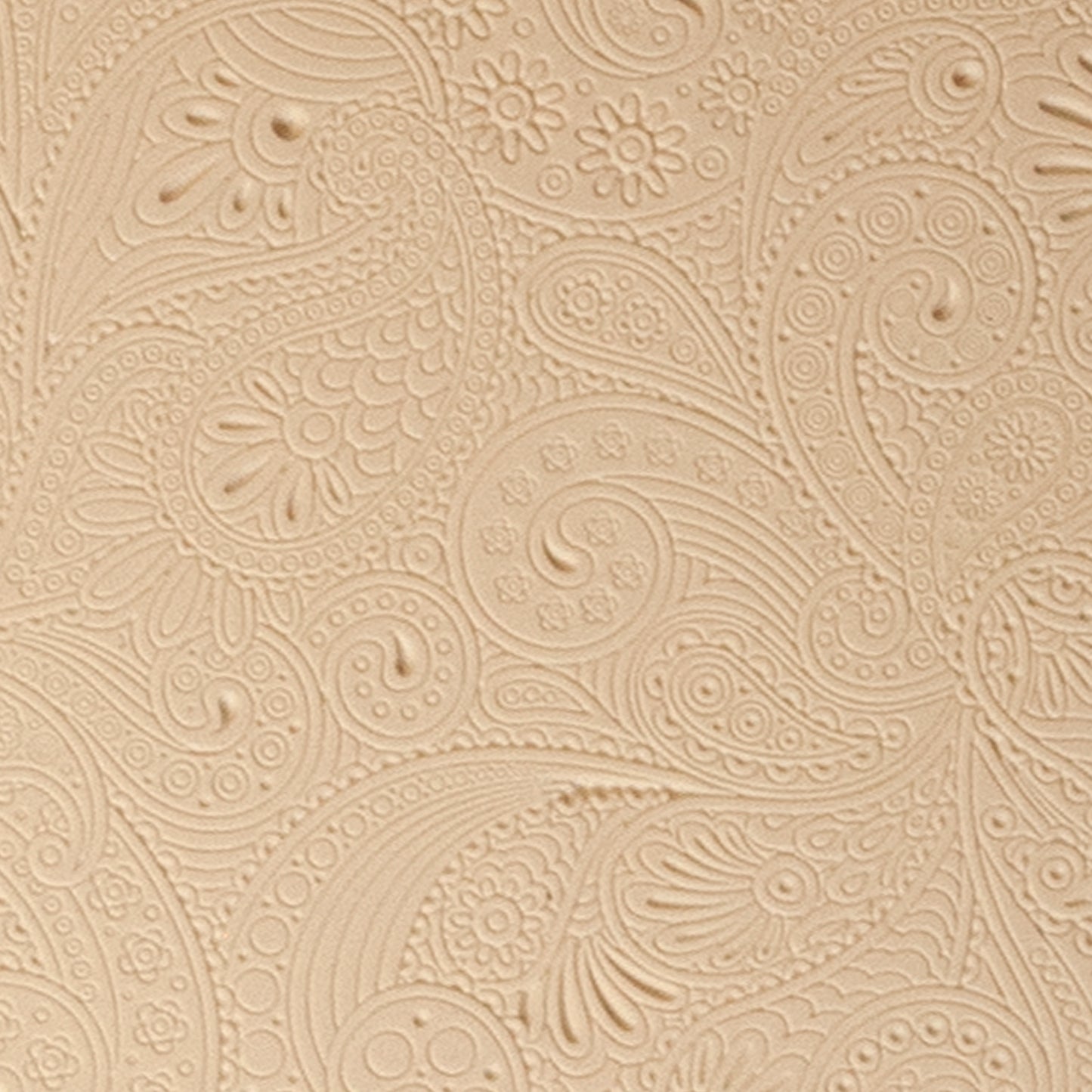 Mega Texture Tile - Waves of Paisley Embossed. Use to impress texture in soft clays. Mega Texture Tiles are perfect for projects both large and small. Mega Tiles measure 9-1/4" x 6" and are about 7 times larger than Texture Tiles. These textures are flexible, washable and can be used with any soft clay.