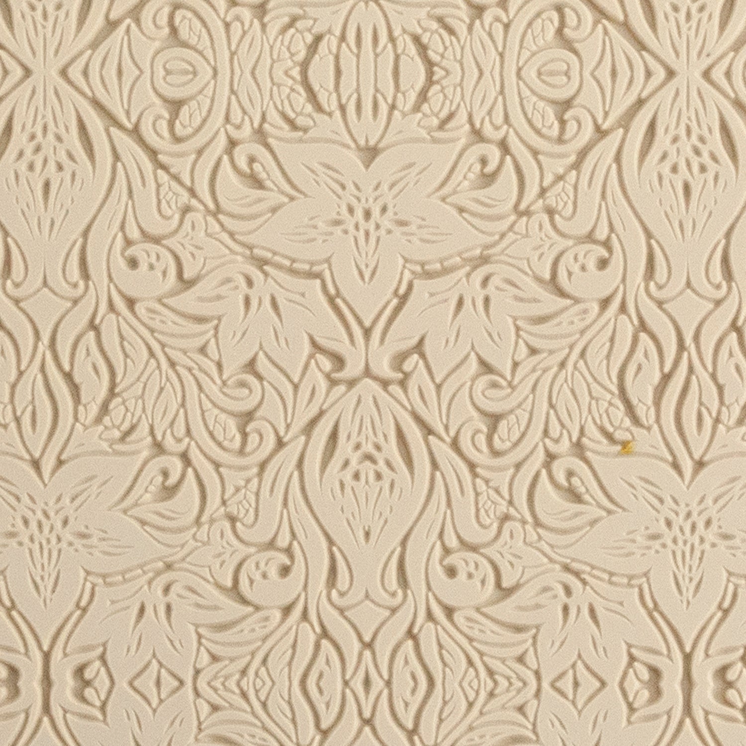 Mega Texture Tile - Lavish Lillies. Use to impress texture in soft clays. Mega Texture Tiles are perfect for projects both large and small. Mega Tiles measure 9-1/4" x 6" and are about 7 times larger than Texture Tiles. These textures are flexible, washable and can be used with any soft clay.