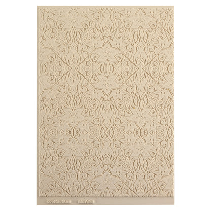 Mega Texture Tile - Lavish Lillies. Use to impress texture in soft clays. Mega Texture Tiles are perfect for projects both large and small. Mega Tiles measure 9-1/4" x 6" and are about 7 times larger than Texture Tiles. These textures are flexible, washable and can be used with any soft clay.