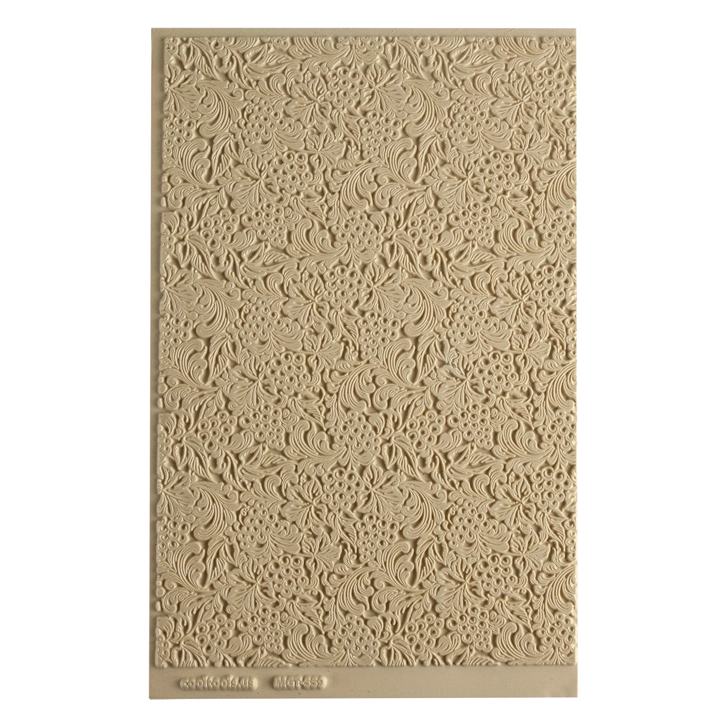 Mega Texture Tile - Tuscany Dreams. Use to impress texture in soft clays. Mega Texture Tiles are perfect for projects both large and small. Mega Tiles measure 9-1/4" x 6" and are about 7 times larger than Texture Tiles. These textures are flexible, washable and can be used with any soft clay.