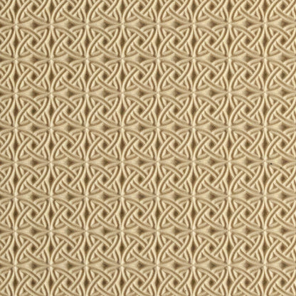 Mega Texture Tile - Celtic Over & Under. Use to impress texture in soft clays. Mega Texture Tiles are perfect for projects both large and small. Mega Tiles measure 9-1/4" x 6" and are about 7 times larger than Texture Tiles. These textures are flexible, washable and can be used with any soft clay.