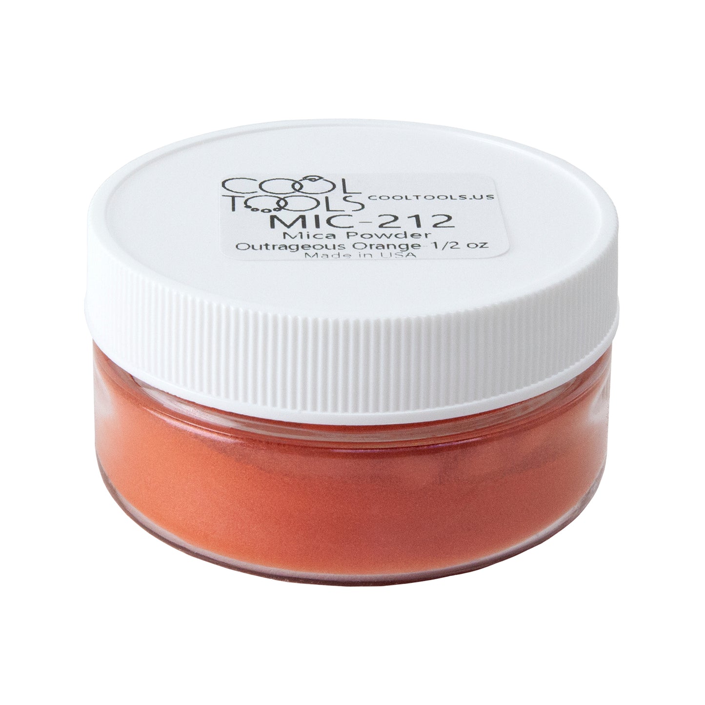 jar of Mica Powder - Outrageous Orange - 1/2 oz
