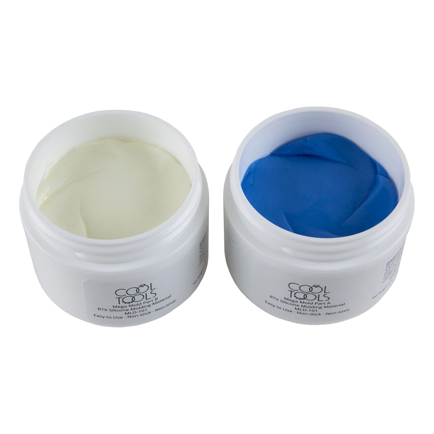 Mega Mold Silicone RTV Molding Compound 4oz jars open