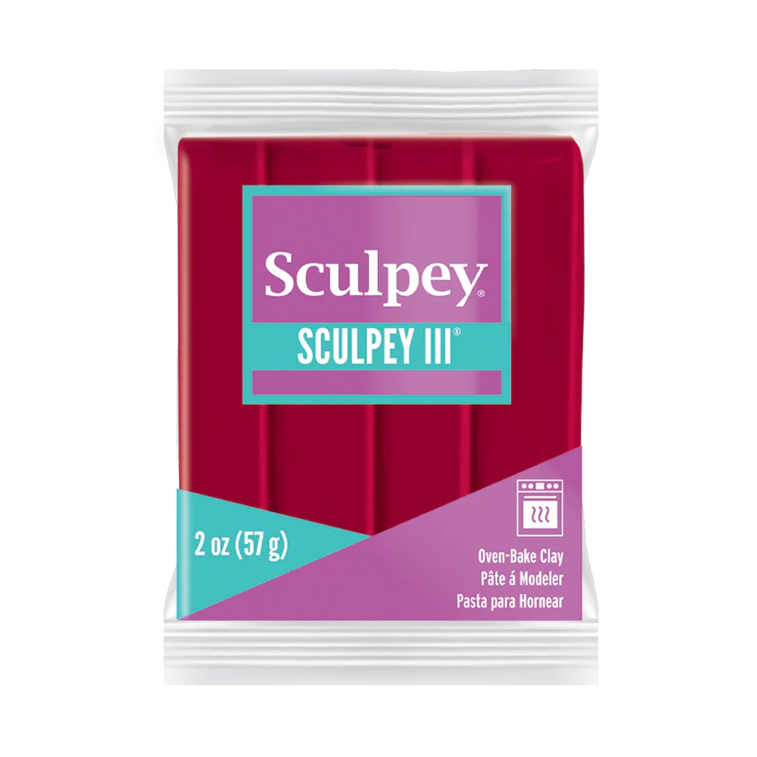 Sculpey III Polymer Clay - Red 2 oz block
