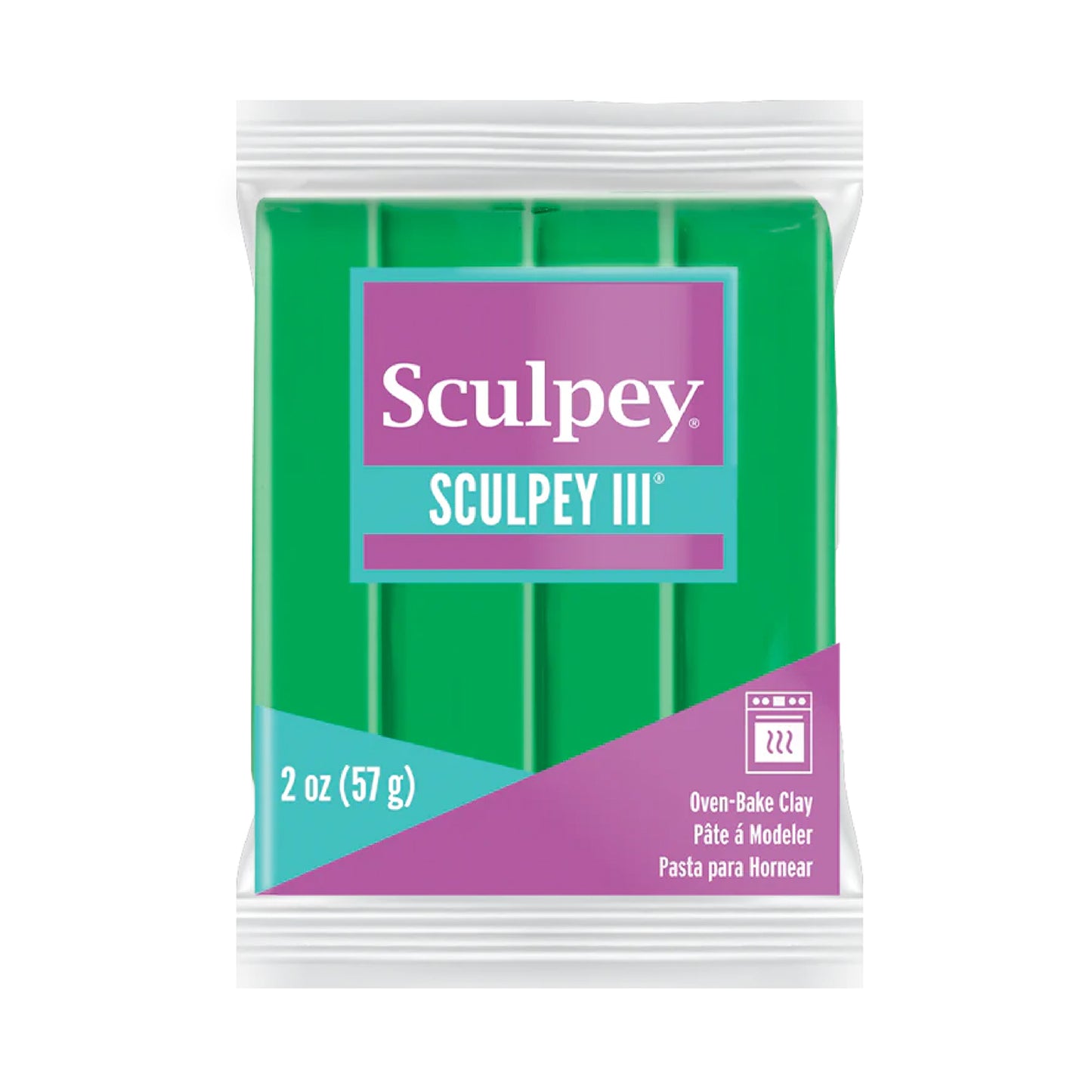 Sculpey III Polymer Clay - Emerald 2 oz block