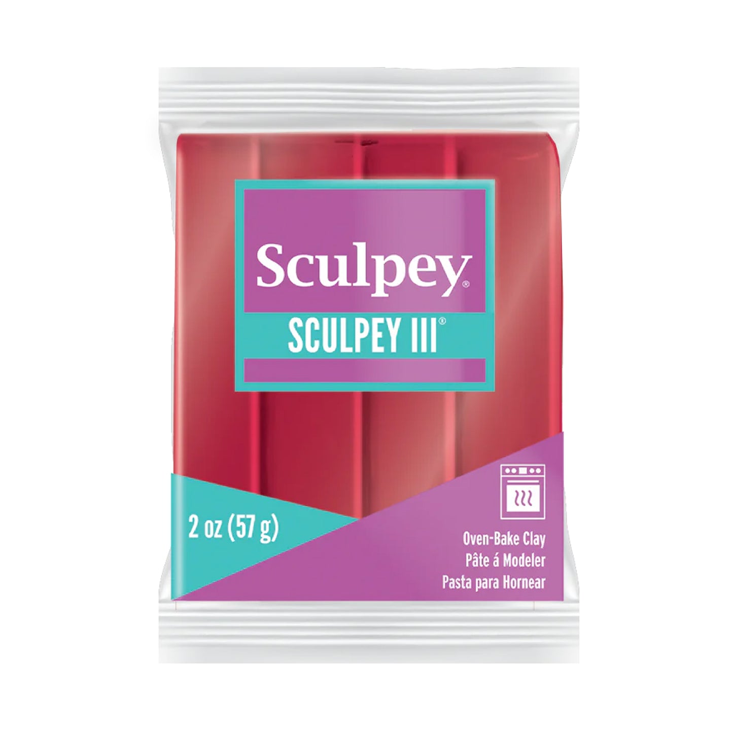 Sculpey III Polymer Clay - Deep Red Pearl 2 oz block