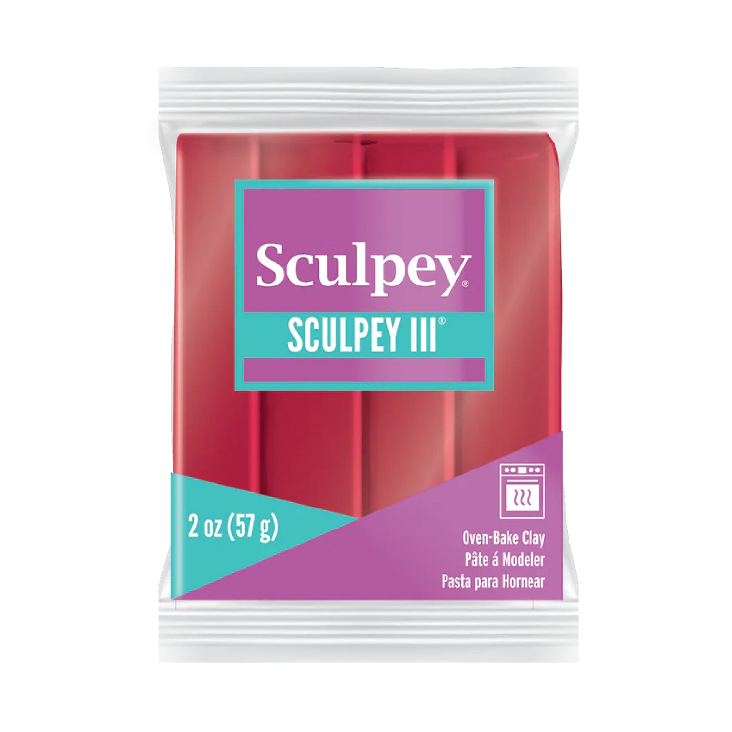 Sculpey III Polymer Clay - Deep Red Pearl 2 oz block
