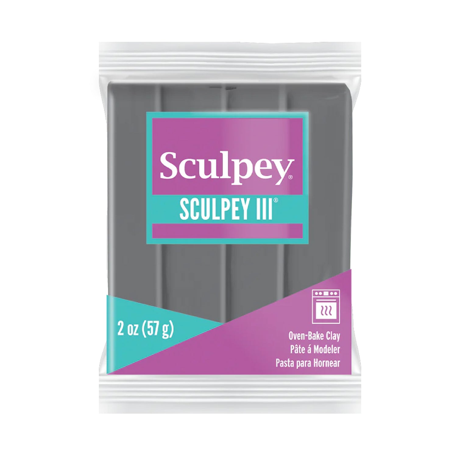 Sculpey III Polymer Clay - Elephant Gray 2 oz block