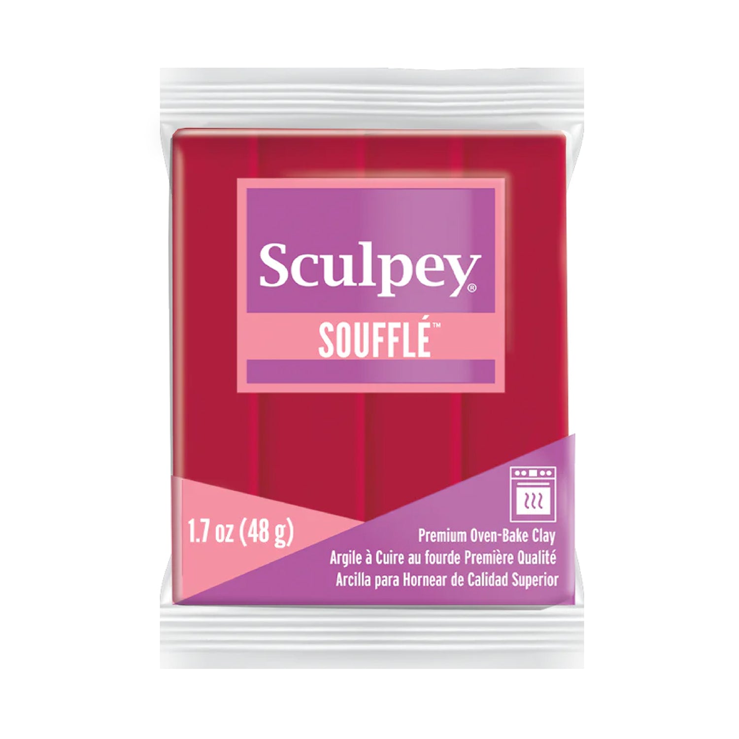 Sculpey Souffle Polymer Clay - Cherry Pie 2 oz block