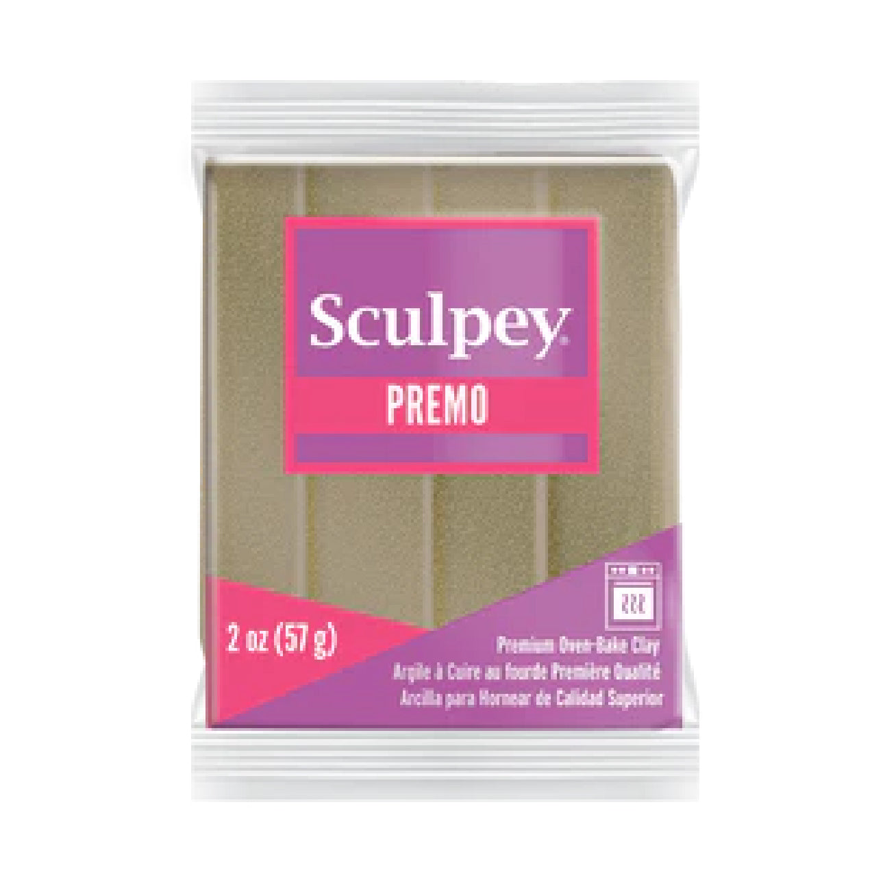 Premo Accent Sculpey Polymer Clay - Yellow Gold Glitter 2 oz Block