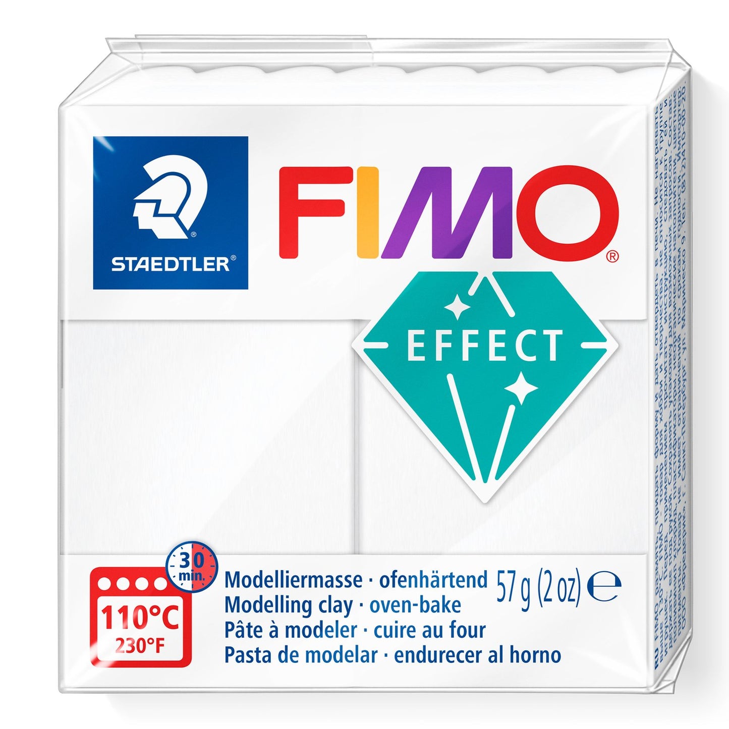 FIMO® Polymer Clay - Translucent White #014 2 oz block