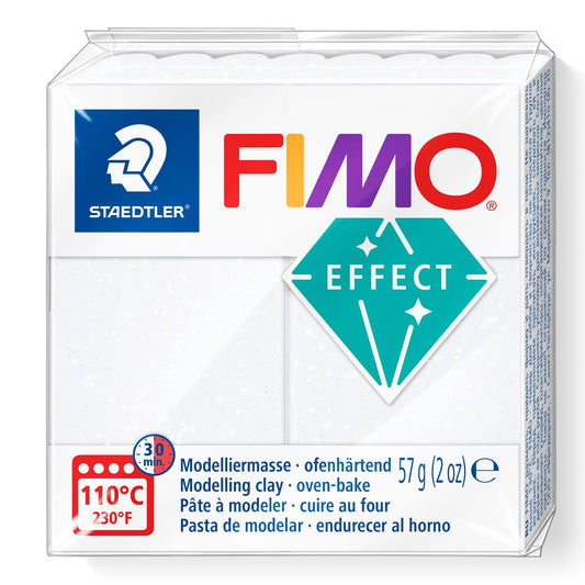 FIMO® Polymer Clay - Glitter White #052 2 oz block