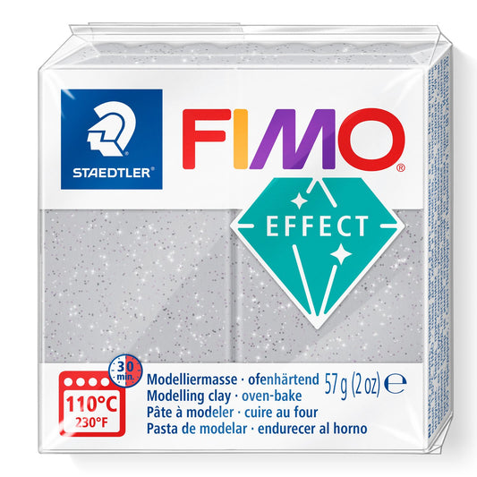 FIMO® Polymer Clay - Glitter Silver #812 2 oz block