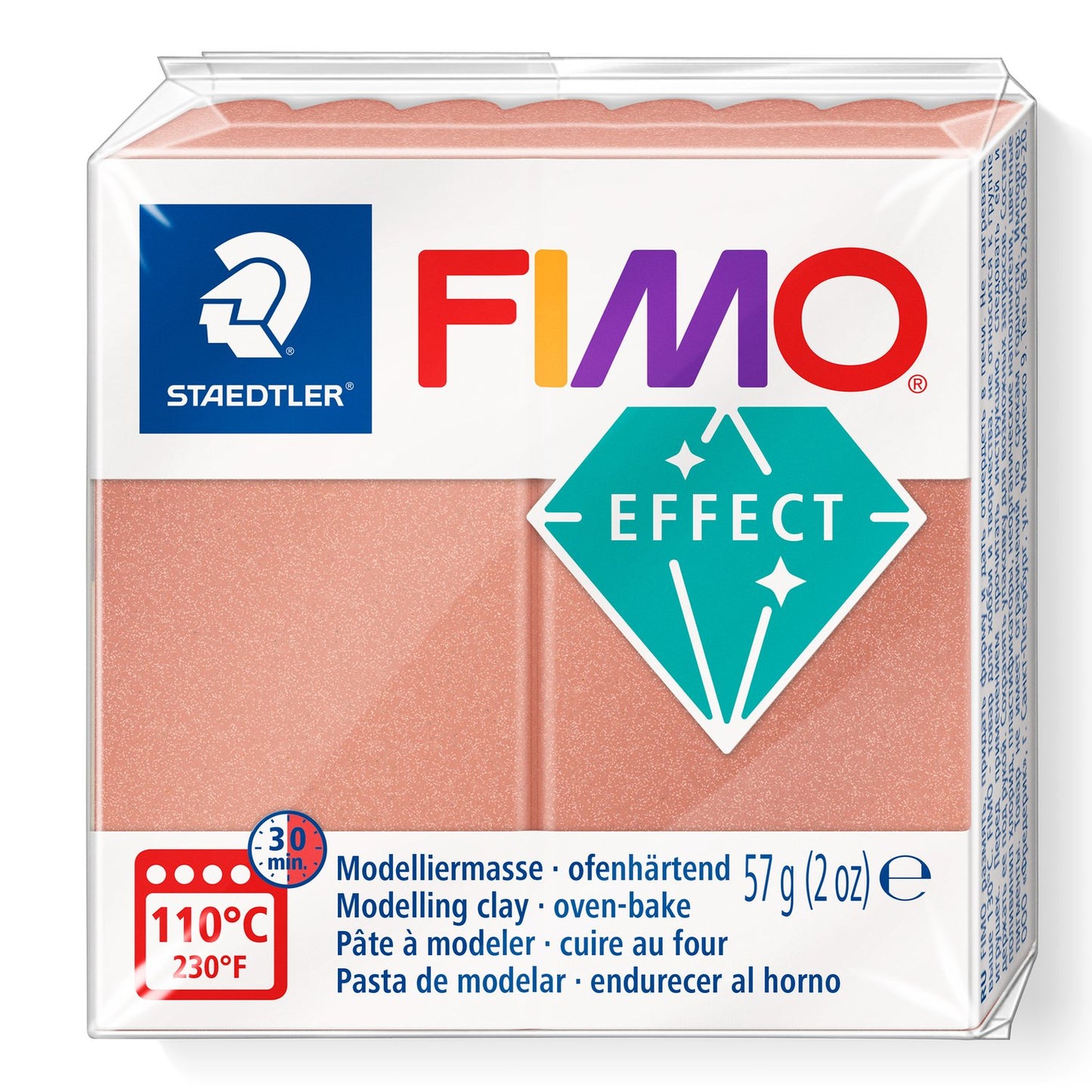 FIMO® Polymer Clay - Pearl Rose #207 2 oz block