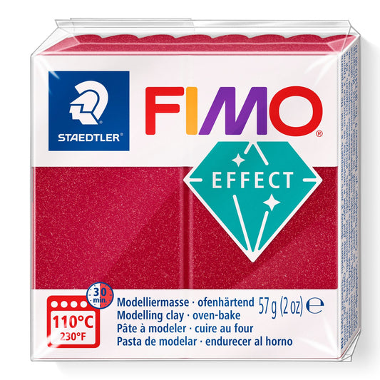FIMO® Polymer Clay - Metallic Ruby Red #28 2 oz block