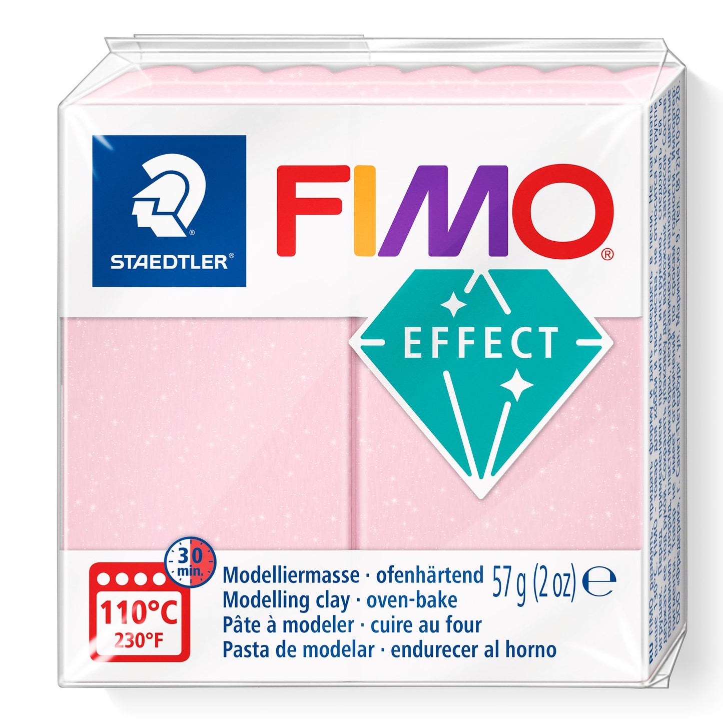 FIMO® Polymer Clay - Rose Quartz #206 2 oz block