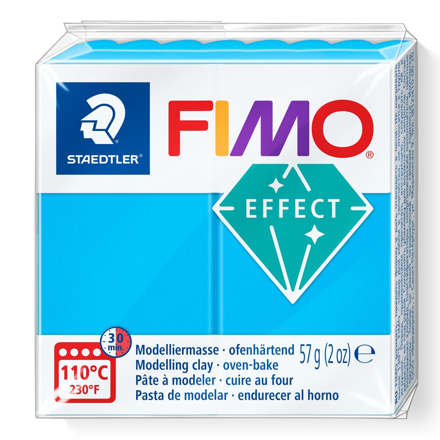 FIMO® Polymer Clay - Translucent Blue #374 2 oz block