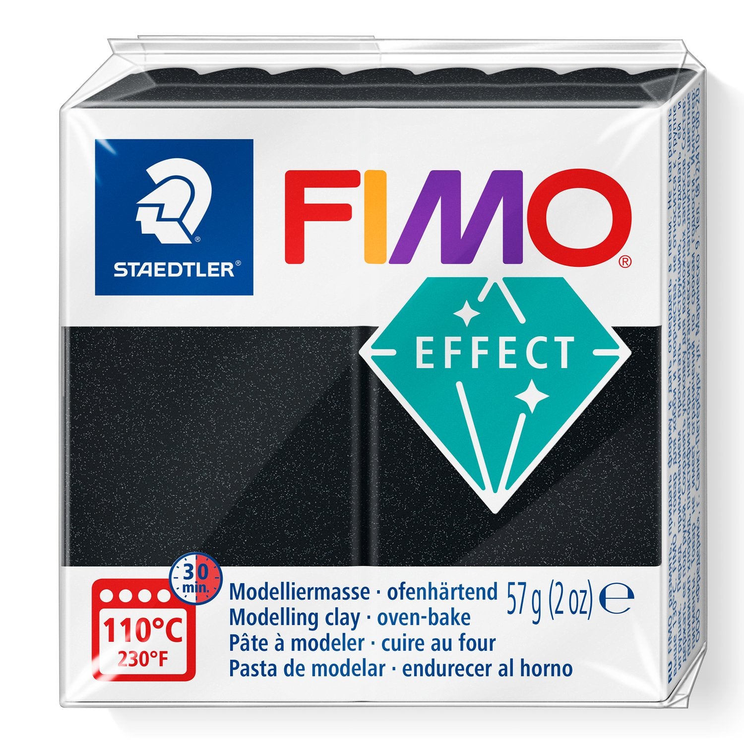 FIMO® Polymer Clay - Pearl Black #907 2 oz block