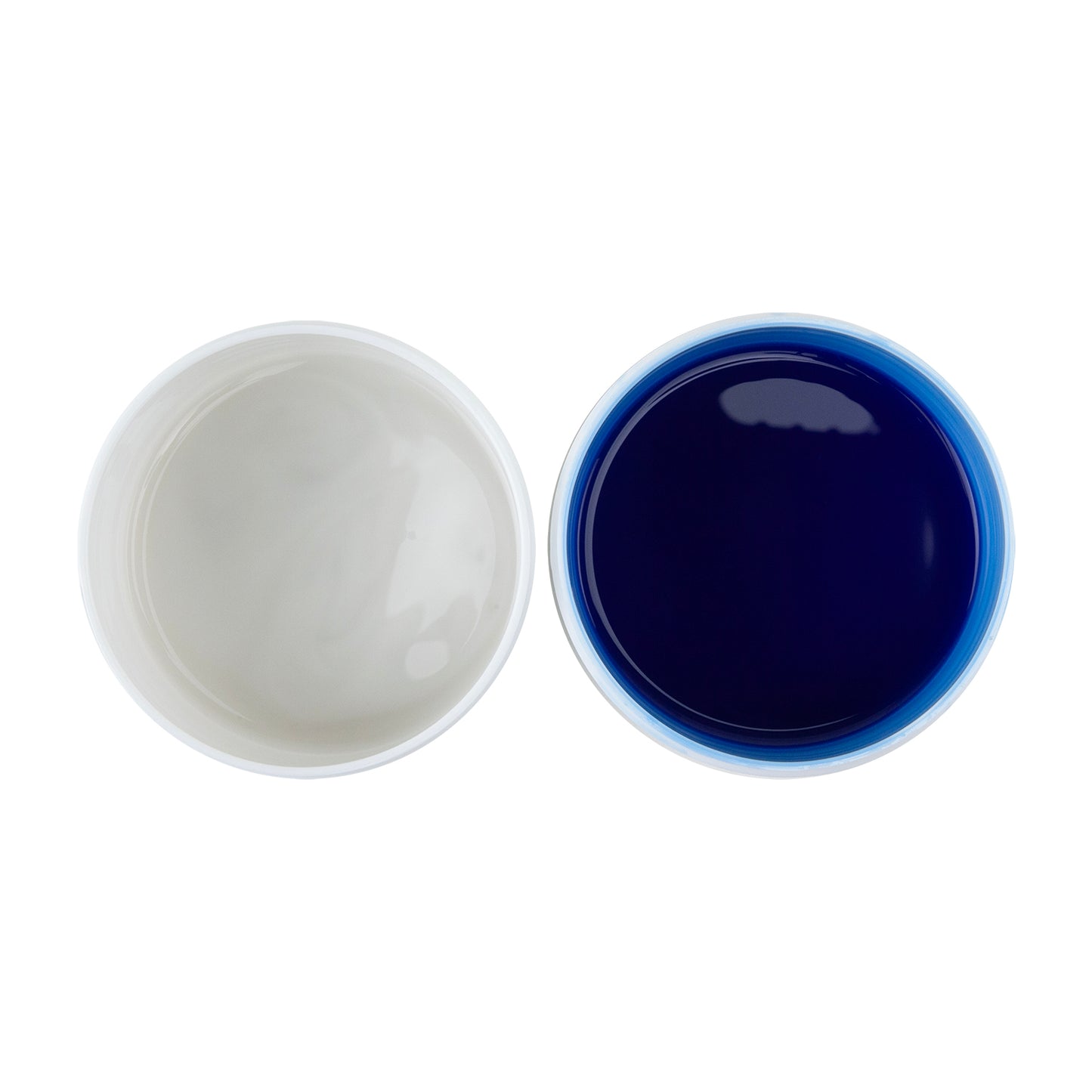 Mold Star 30 - 8 oz kit jars open showing white and blue liquid