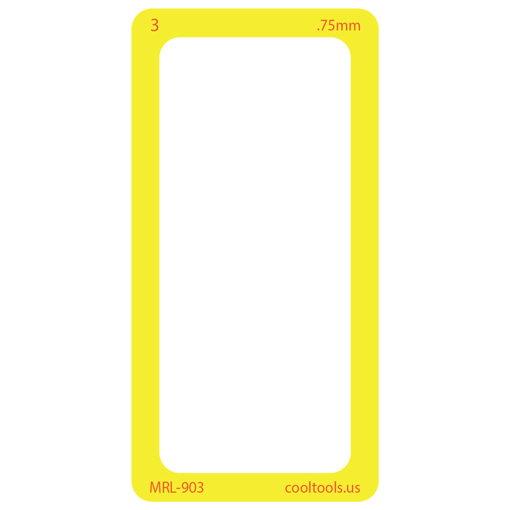 rendering of 3 card yellow Mini Clay Thickness Rolling Frame