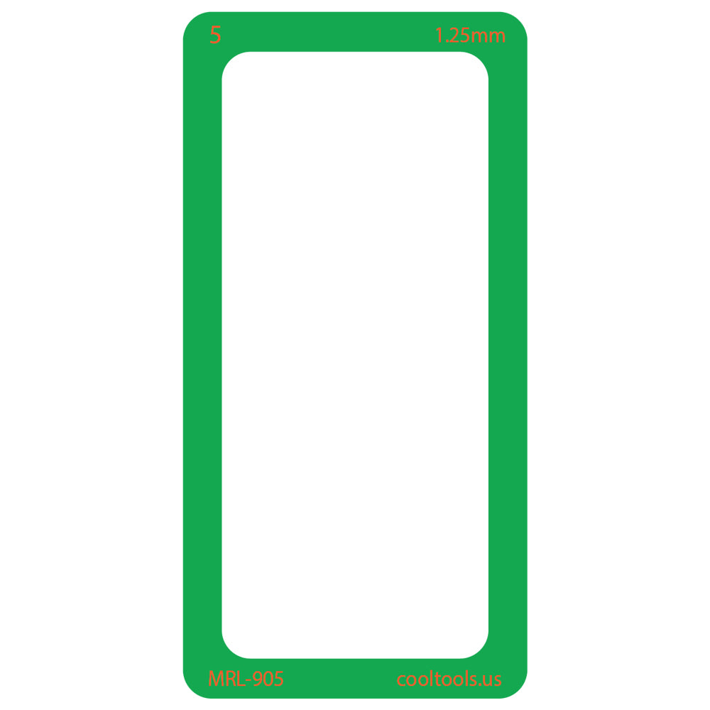 rendering of green 5 card Mini Clay Thickness Rolling Frame