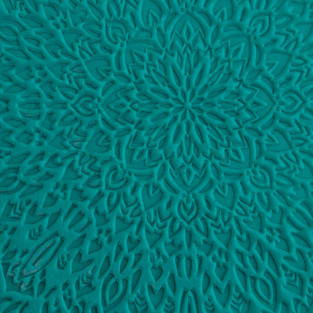 green clay sample of Pam East Texture Mat - Chrysanthemum Burst