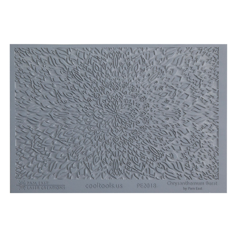 gray rubber Pam East Texture Mat - Chrysanthemum Burst