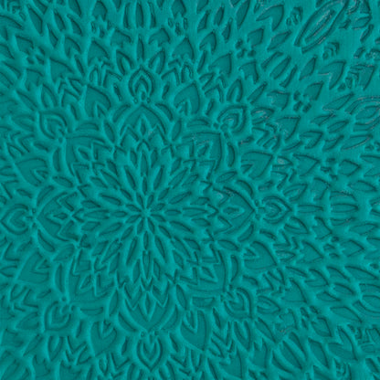 green clay sample Pam East Texture Mat - Chrysanthemum Burst Inverse