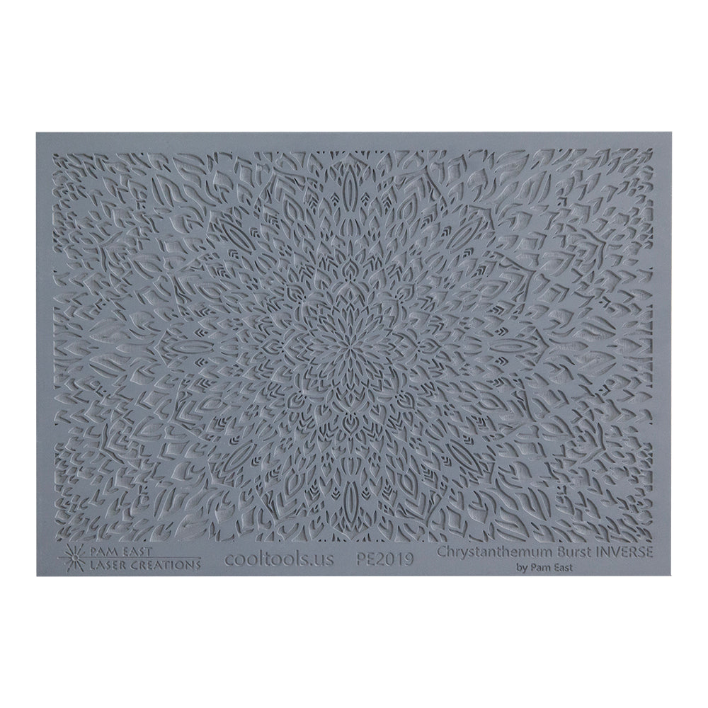 gray rubber Pam East Texture Mat - Chrysanthemum Burst Inverse