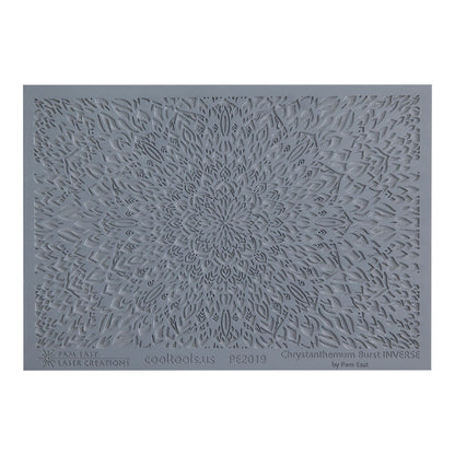 gray rubber Pam East Texture Mat - Chrysanthemum Burst Inverse