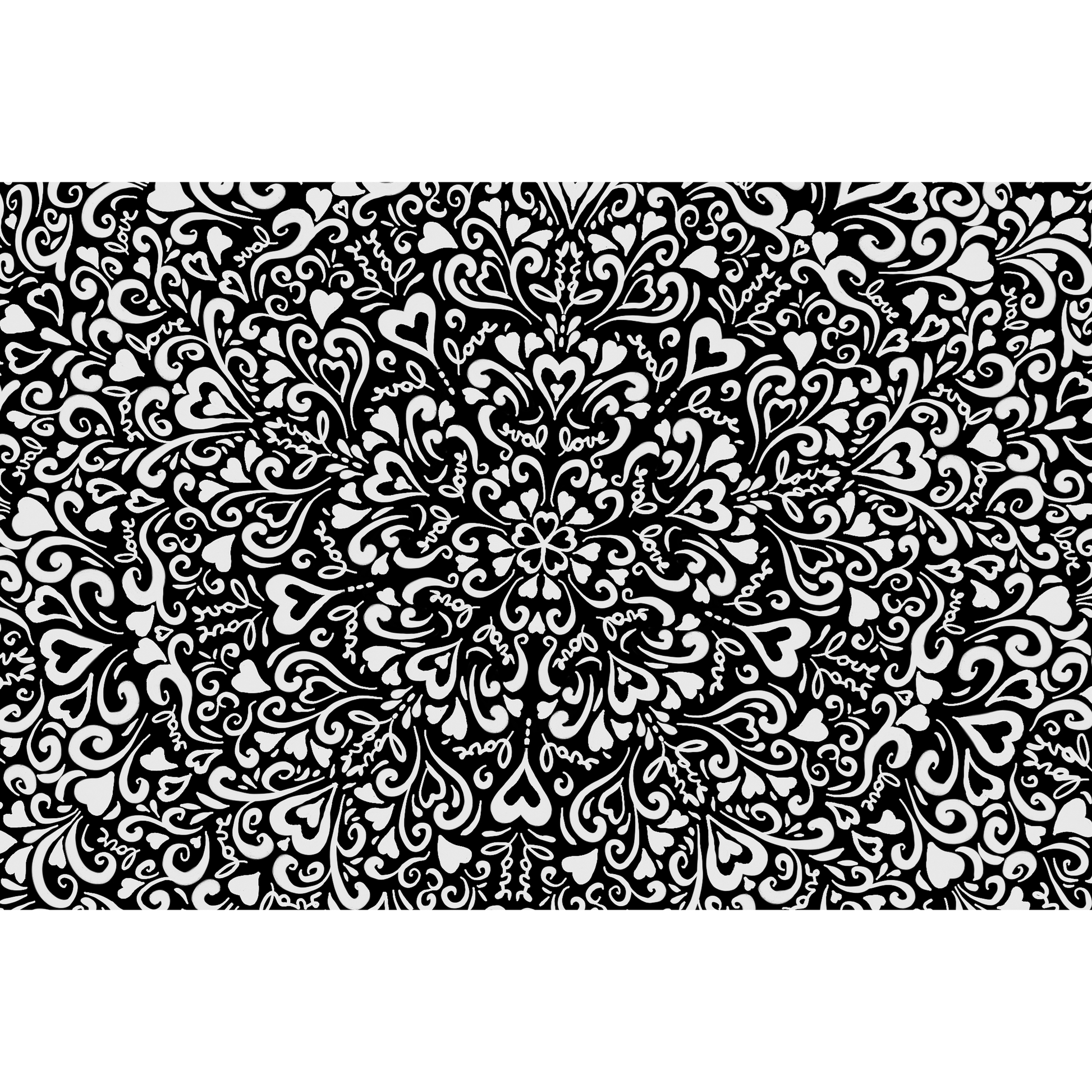 Pam East Texture Mat - Love Blooms Inverse graphic