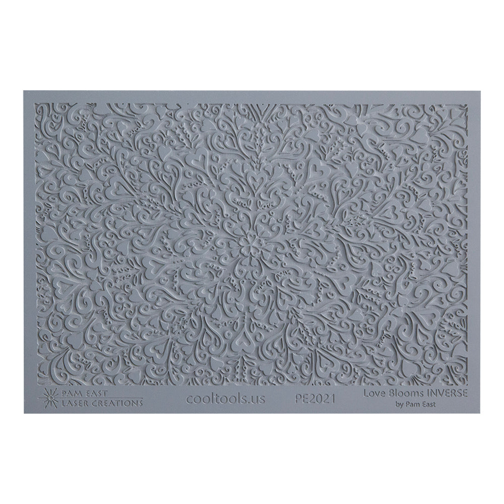 gray rubber Pam East Texture Mat - Love Blooms Inverse