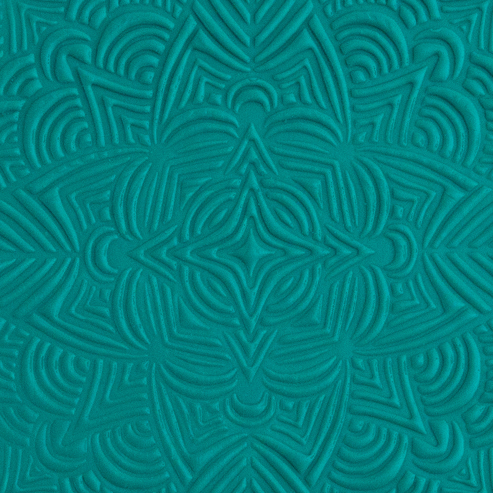 green clay sample of Pam East Texture Mat - Kaleidoscope Weave Inverse