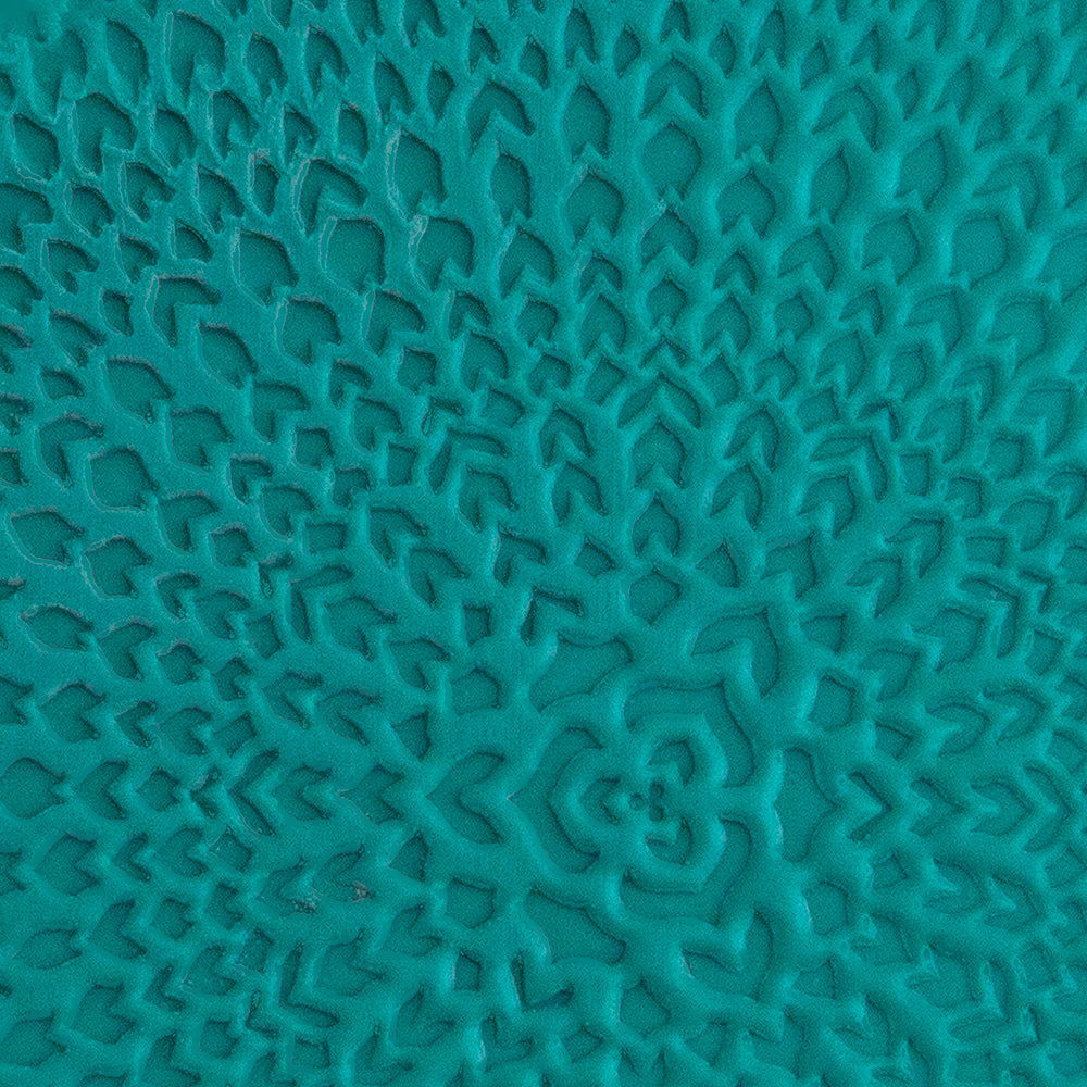 green clay sample of Pam East Texture Mat - Chevron Zydeco