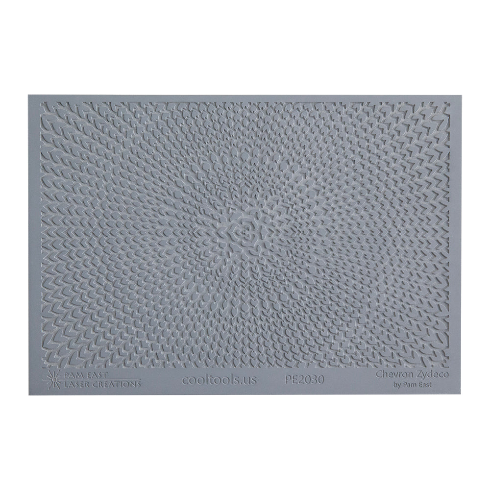 gray rubber Pam East Texture Mat - Chevron Zydeco