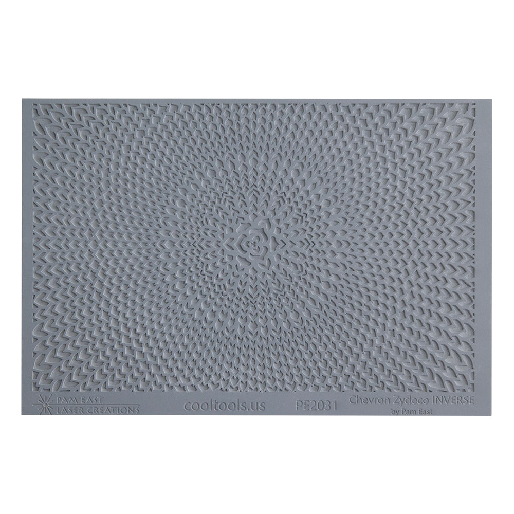 gray rubber Pam East Texture Mat - Chevron Zydeco Inverse