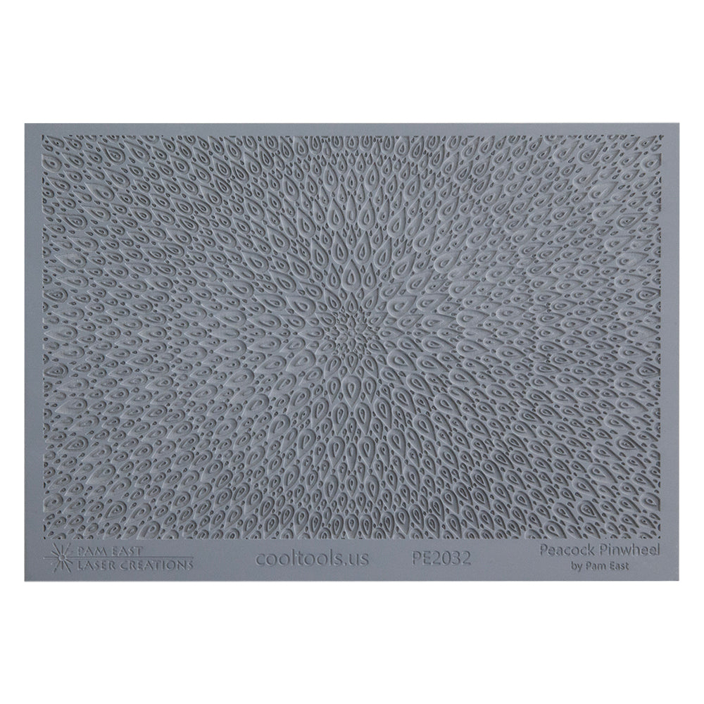 gray rubber Pam East Texture Mat - Peacock Pinwheel